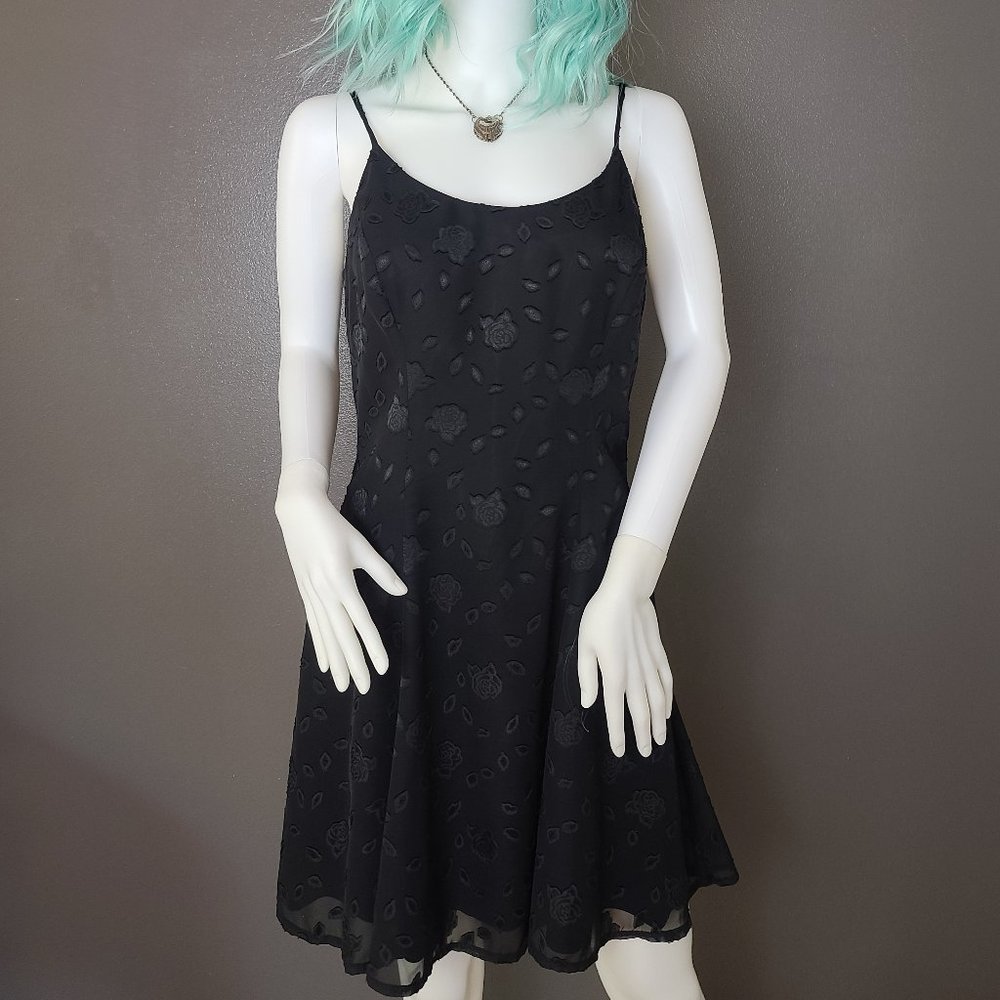 Vintage Rampage Black Floral Print Cocktail Dress